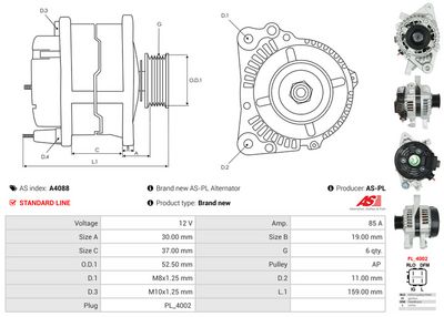 GENERATOR / ALTERNATOR AS-PL A4088 4