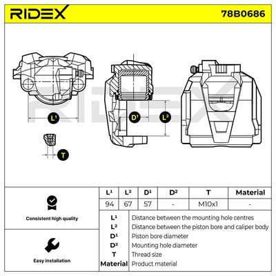 спирачен апарат RIDEX 78B0686