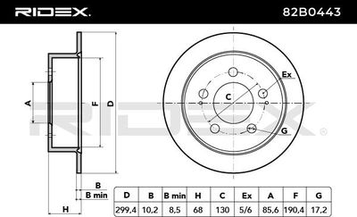 спирачен диск RIDEX 82B0443