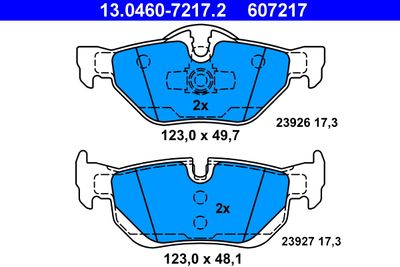 Комплект тормозных колодок, дисковый тормоз ATE 13.0460-7217.2 для BMW X1