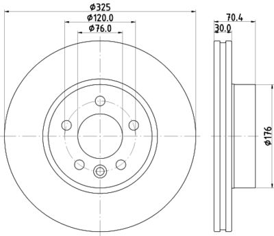 Тормозной диск HELLA 8DD 355 132-211 для VW GRAND