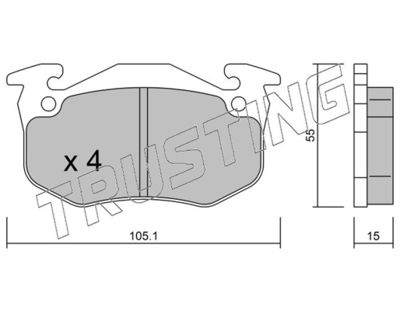 TRUSTING 038.5 Тормозные колодки и сигнализаторы для RENAULT TWINGO I (C06_) 1.2 (C066, C068)