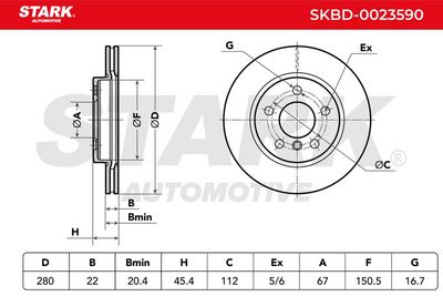 спирачен диск STARK SKBD-0023590