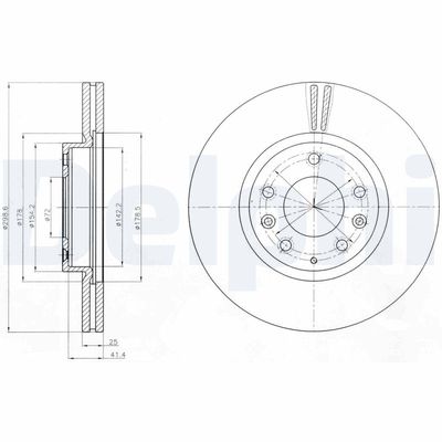 Tarcza hamulcowa 1szt DELPHI BG4255 produkt