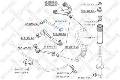 носач, окачване на колелата STELLOX 57-51071-SX