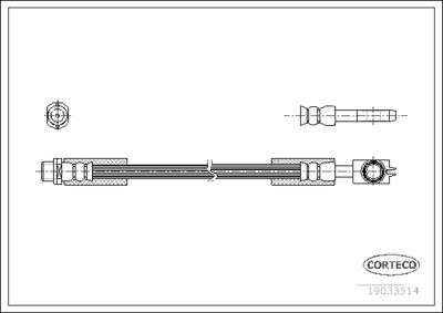 Тормозной шланг CORTECO 19033514 для AUDI ALLROAD