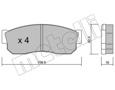 Комплект тормозных колодок, дисковый тормоз METELLI 22-0202-1 для SUBARU LIBERO