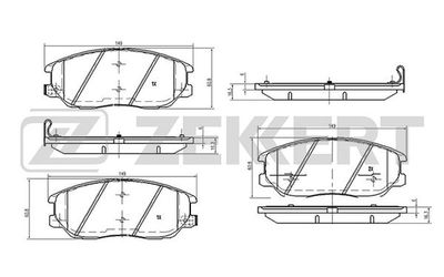 Комплект тормозных колодок, дисковый тормоз ZEKKERT BS-2422 для SSANGYONG RODIUS