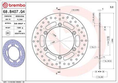 Brake disc Achter vast, 282/144x5mm 6x166mm, diameter bevestigingsgat 10,5mm, hoogte (tussenruimte) 0 past: MOTO GUZZI CALIFORNIA 1100 (Aluminium)/1100 (Evo.Touring)/1100 (Titanium)/1100Alu/1100i (Jac