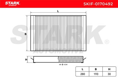 Филтър купе (поленов филтър) STARK SKIF-0170492
