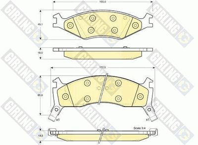 Комплект тормозных колодок, дисковый тормоз GIRLING 6131235 для KIA SEPHIA