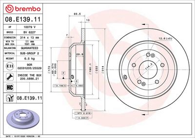 BREMSSCHEIBE BREMBO 08E13911