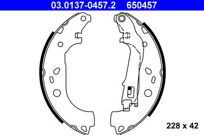 Комплект тормозных колодок ATE 03.0137-0457.2 для FIAT DOBLO