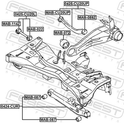 Control/Trailing Arm, wheel suspension 0424-CUR