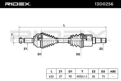 полуоска RIDEX 13D0256
