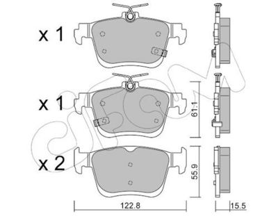 Zestaw klocków hamulcowych, hamulce tarczowe CIFAM 822-1442-0