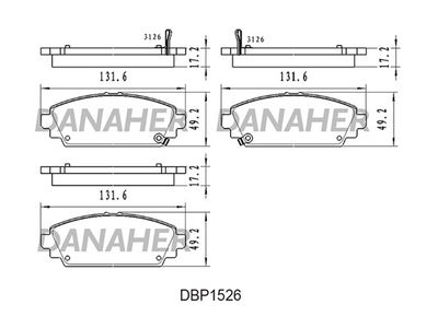 DANAHER DBP1526 Тормозные колодки и сигнализаторы для HONDA CIVIC VII Hatchback (EU, EP, EV) 1.7 CTDi (EP4)