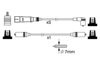 Комплект проводов зажигания BOSCH 0 986 356 385 для VW TRANSPORTER