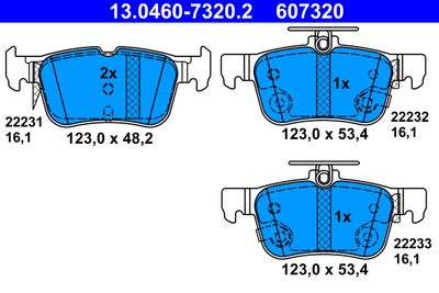 Комплект тормозных колодок, дисковый тормоз ATE 13.0460-7320.2 для FORD USA EDGE