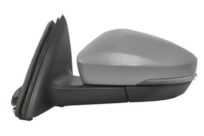 Zijspiegel Links (elektrisch, in reliëf, met verwarming, assistent rijstrookverandering, under-coated, elektrisch opklapbaar, met indicator) past: SKODA OCTAVIA III 06.16-11.19