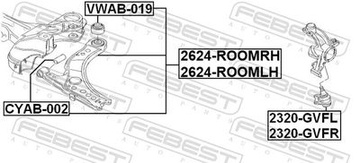 Control/Trailing Arm, wheel suspension 2624-ROOMRH