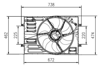 Вентилятор, охлаждение двигателя NRF 47950 для VW TAOS