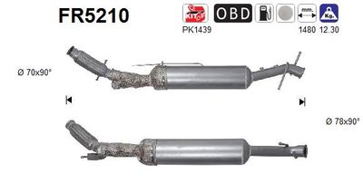 Filtr sadzy / filtr cząstek stałych, układ wydechowy AS FR5210