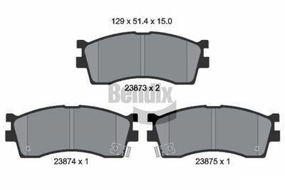 Комплект тормозных колодок, дисковый тормоз BENDIX Braking BPD2059 для KIA CLARUS