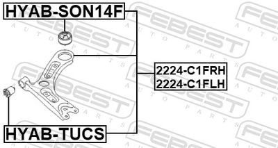 Control/Trailing Arm, wheel suspension 2224-C1FLH