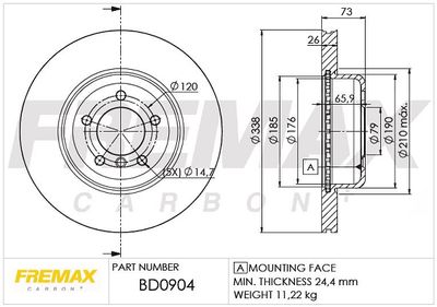 Тормозной диск FREMAX BD-1104 для AIXAM A.751