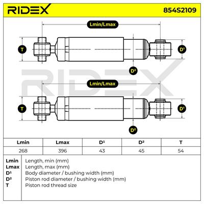 амортисьор RIDEX 854S2109