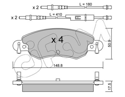 Комплект тормозных колодок, дисковый тормоз CIFAM 822-330-0 для CITROËN C5