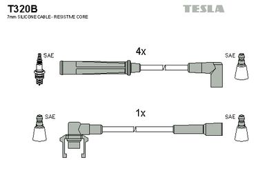 Zestaw przewodów zapłonowych TESLA T320B