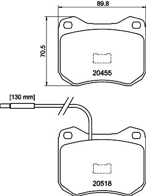 Комплект тормозных колодок, дисковый тормоз HELLA 8DB 355 029-201 для PEUGEOT 604
