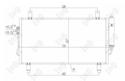 Конденсатор, кондиционер ABAKUS 033-016-0018 для MITSUBISHI OUTLANDER