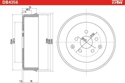 BREMSTROMMEL TRW DB4356 1