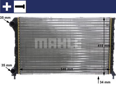 Радиатор, охлаждение двигателя MAHLE CR 1447 000S для FIAT DOBLO