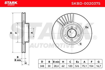 спирачен диск STARK SKBD-0020375