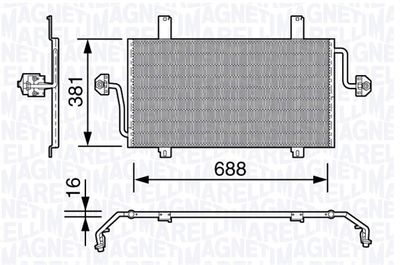 Конденсатор, кондиционер MAGNETI MARELLI 350203652000 для RENAULT MASTER