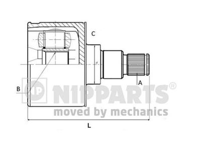 Шарнирный комплект, приводной вал NIPPARTS N2836000 для DAIHATSU APPLAUSE