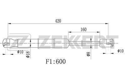 Газовая пружина, крышка багажник ZEKKERT GF-2389 для SKODA ROOMSTER