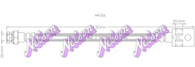 Przewód hamulcowy elastyczny KAWE H4316