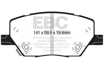 Комплект тормозных колодок, дисковый тормоз EBC Brakes DPX2239 для JEEP RENEGADE