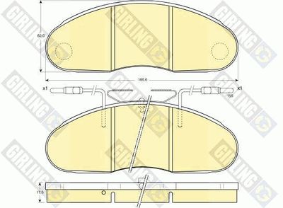 Комплект тормозных колодок, дисковый тормоз GIRLING 6110773 для RENAULT MASTER
