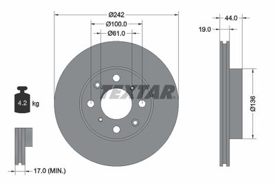 TEXTAR 92060700 Гальмівні диски для ACURA (Акура)