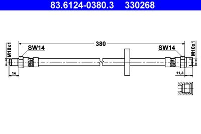 Тормозной шланг ATE 83.6124-0380.3 для VOLVO S90