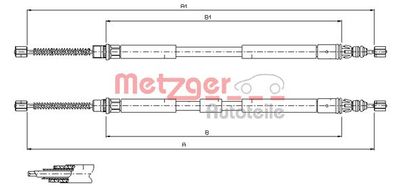 Тросик, cтояночный тормоз METZGER 11.6796 для RENAULT ESPACE
