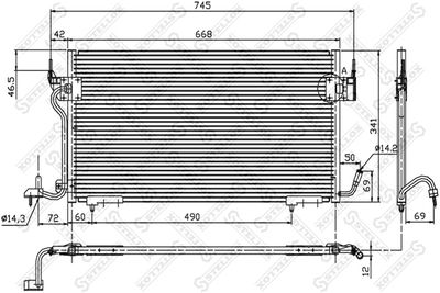 STELLOX 10-45555-SX Радіатор кондиціонера 