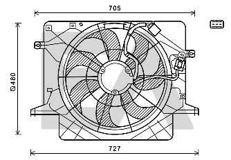 Вентилятор, охлаждение двигателя EACLIMA 33V28055 для HYUNDAI GENESIS