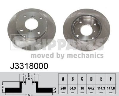 NIPPARTS J3318000 Тормозные диски NIPPARTS для SUZUKI SWIFT